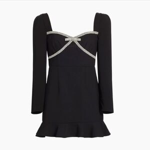 Self-Portrait  Diamante Bow Minidress